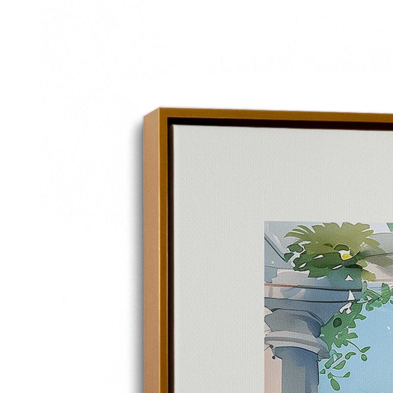 La Bella Vita View, reproduction d'art sur toile, 20 po x 30 po, Cadre flottant doré poli