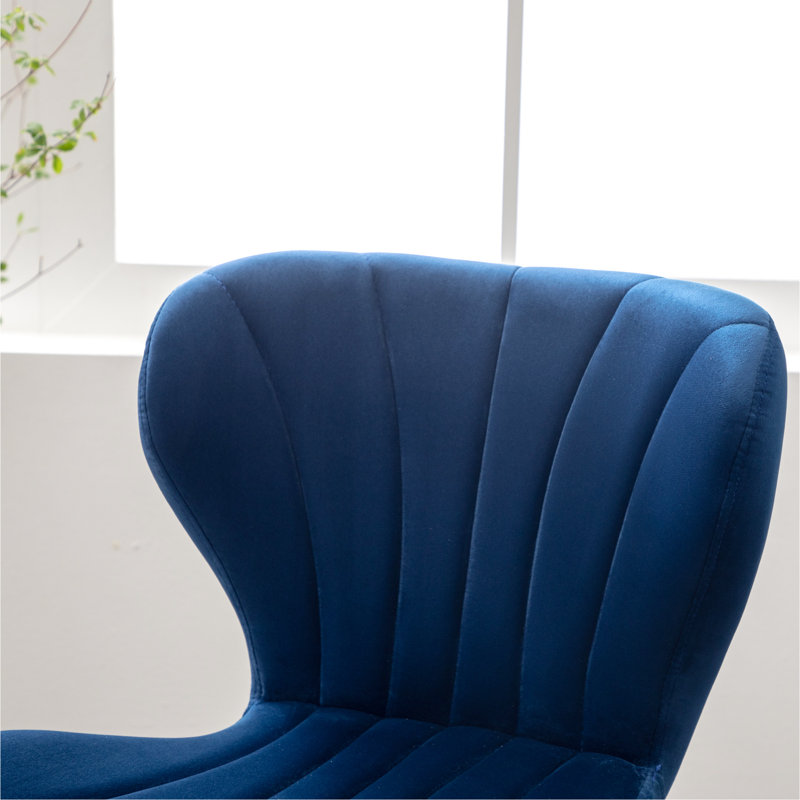 Fauteuil pivotant moderne bleu, 2 places, réglable en hauteur grâce à un vérin à gaz, confortable et rembourré. Siège en mousse, rotation à 360°, hauteur réglable.