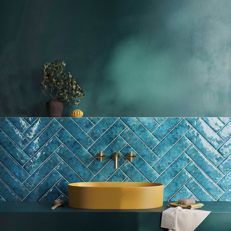 Castle 3X12 Ceramic Wall Tile, Denim