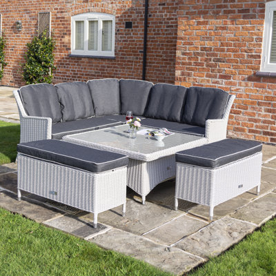 Rowlinson Prestbury Corner Dining Set Putty Grey