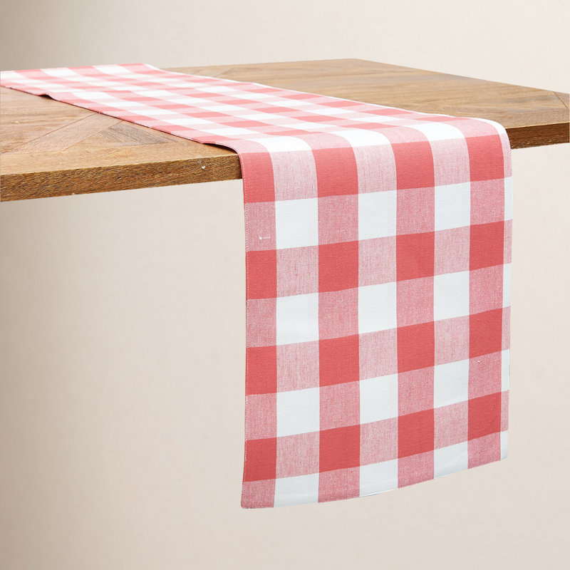 Sardinia Gingham Check Table Runner, Red