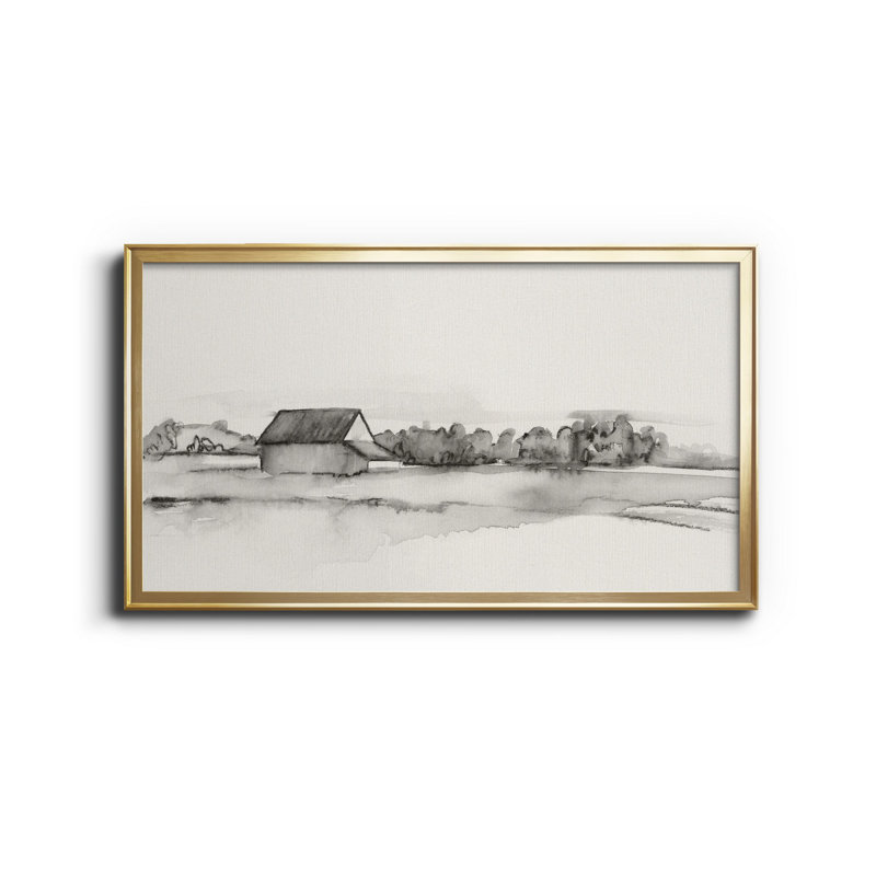 " Wyeth Barn I " Color Photography Painting, 10.5" H x 18.5" W x 1" D, Gold Framed
