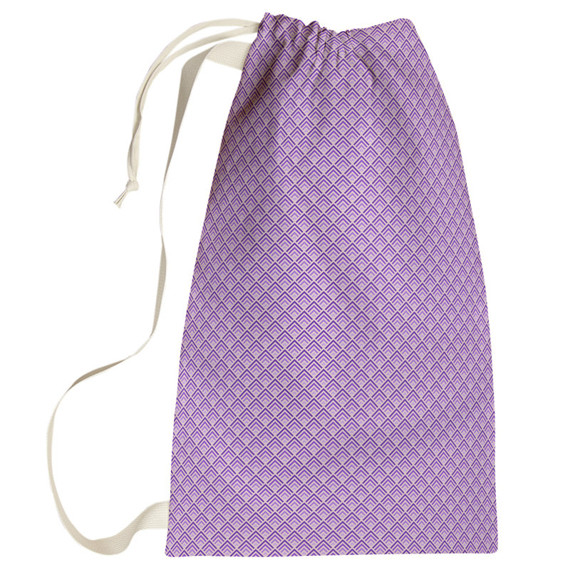 Kitterman Fabric Laundry Bag with Handles, Small ( 64" H x 20" W x 1.5" D), Pink/Purple