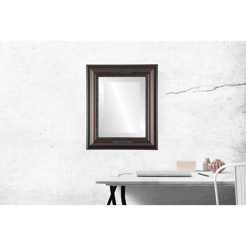 Miroir décoratif rectangulaire encadré Wisbech, H 21 po x l 17 po, Bois de rose