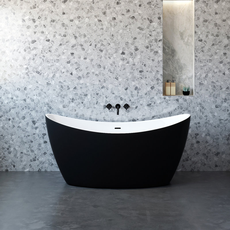 59.06'' x 29.53'' Freestanding Soaking Acrylic Bathtub