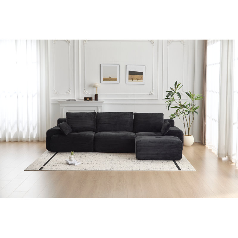 Canapé modulaire en mousse à mémoire de forme, grands canapés modulaires et canapé modulaire Cloud, Noir