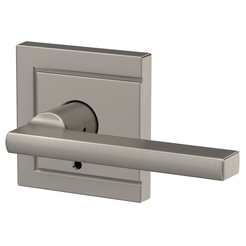 Custom Latitude Hall-Closet and Bed-Bath Lever with Upland Trim, Satin Nickel