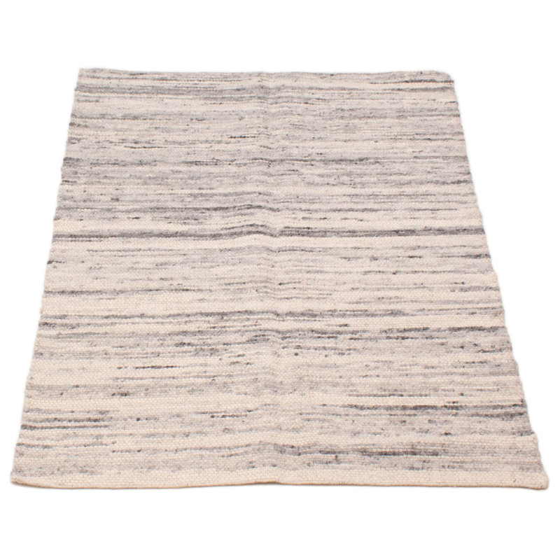 Tapis unique en laine gris / ivoire 5 pi x 8 pi 2 po Kennidi