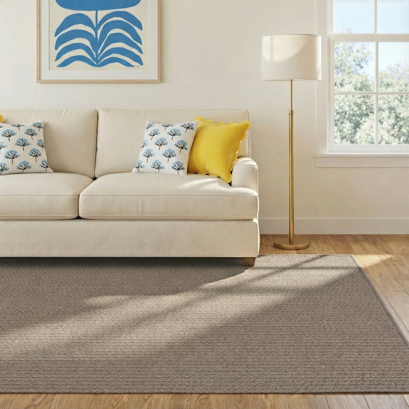 Cullen Gray Hand-Woven Outdoor Rug, Rectangle 4' x 6'