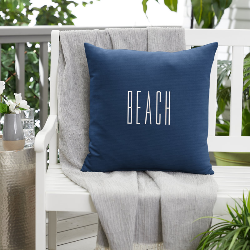 Embroidered Sunbrella® Outdoor Throw Pillow
