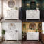 Ensemble de meuble-lavabo autoportant moderne 48 po avec 4 tiroirs, tablettes réglables et lavabo en composite (blanc / noir)-784539335
