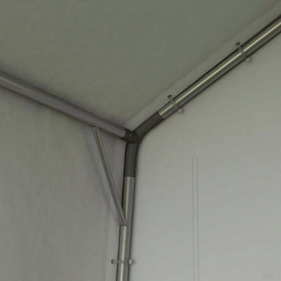 Tente de rangement de jardin 7 pi x 12 pi, remise extérieure robuste, abri de rangement portatif imperméable avec fenêtre de ventilation et grande porte pour vélo, moto, outils de jardin