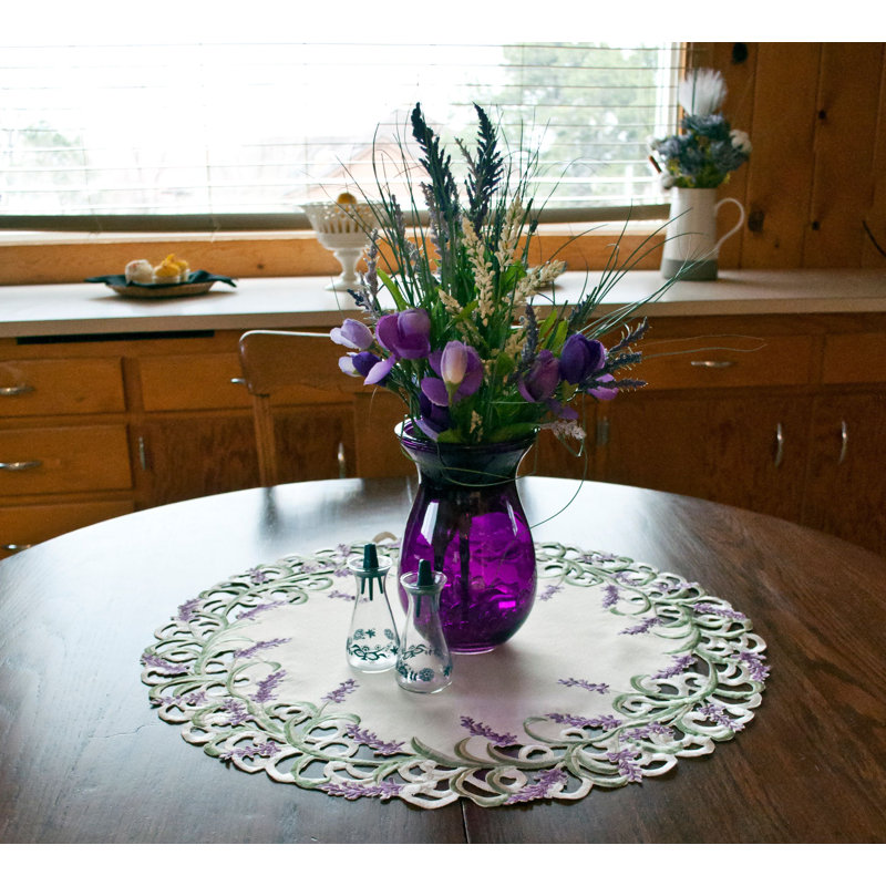 Grand napperon lavande Billiot lilas Billiot (rond 23 po)
