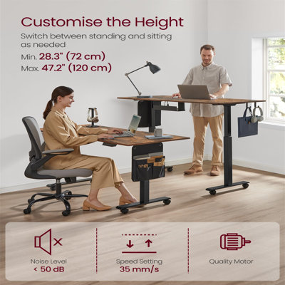 Anietra Adjustable Metal Base Computer Desk