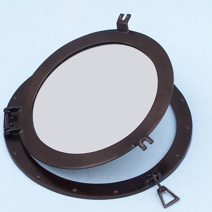 Miroir bronze, Bronze, H 17 po x l 17 po