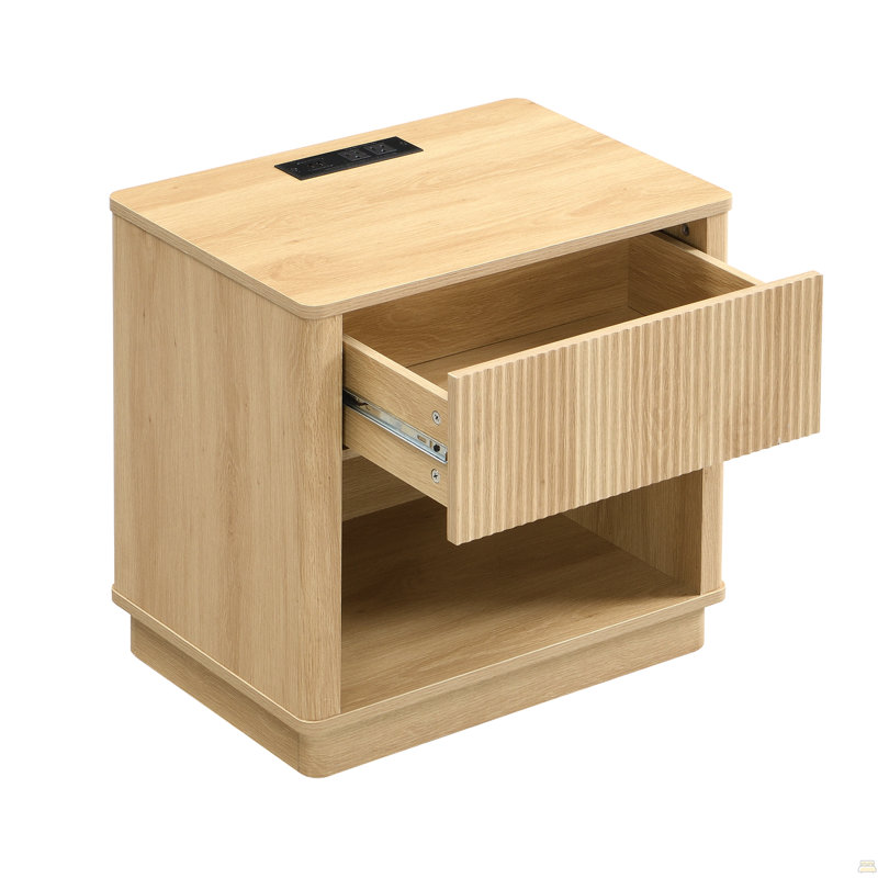 Table de chevet avec prise et port USB, table de chevet avec station de charge et tiroir de rangement