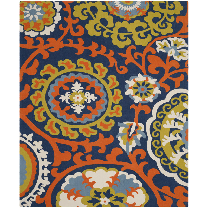 Columbus Circle Cedar Brook Hand Loomed Cotton Ikat Rug, 7'3" x 9'3"