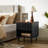 Stylish Durable Nightstand with Grille Doors and Ample Storage Space