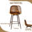 Moulton 26" Swivel Upholstered Counter Stools for Kitchen Island with Backrest and Footrest-512728364