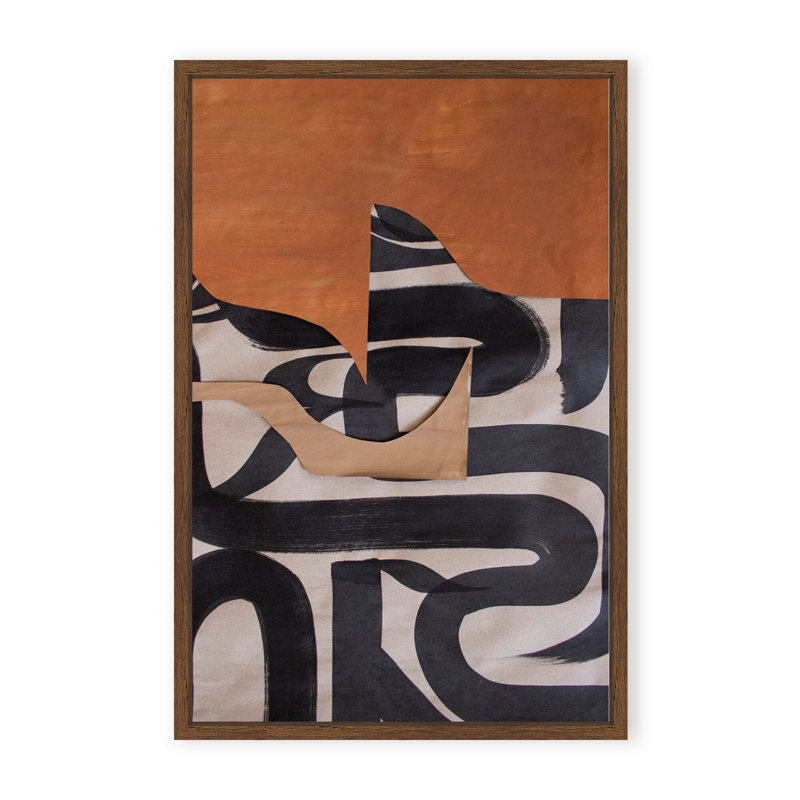 Gai: A Symphony Of Abstraction, Framed Canvas, 30" H x 24" W x 2.375" D, Gold