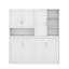 Lit escamotable mural simple avec armoire supérieure, tablettes et port USB-367678390