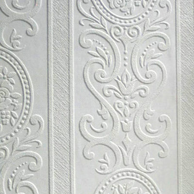 Louisa 10m L x 53cm W Damask 3D Embossed Roll Wallpaper