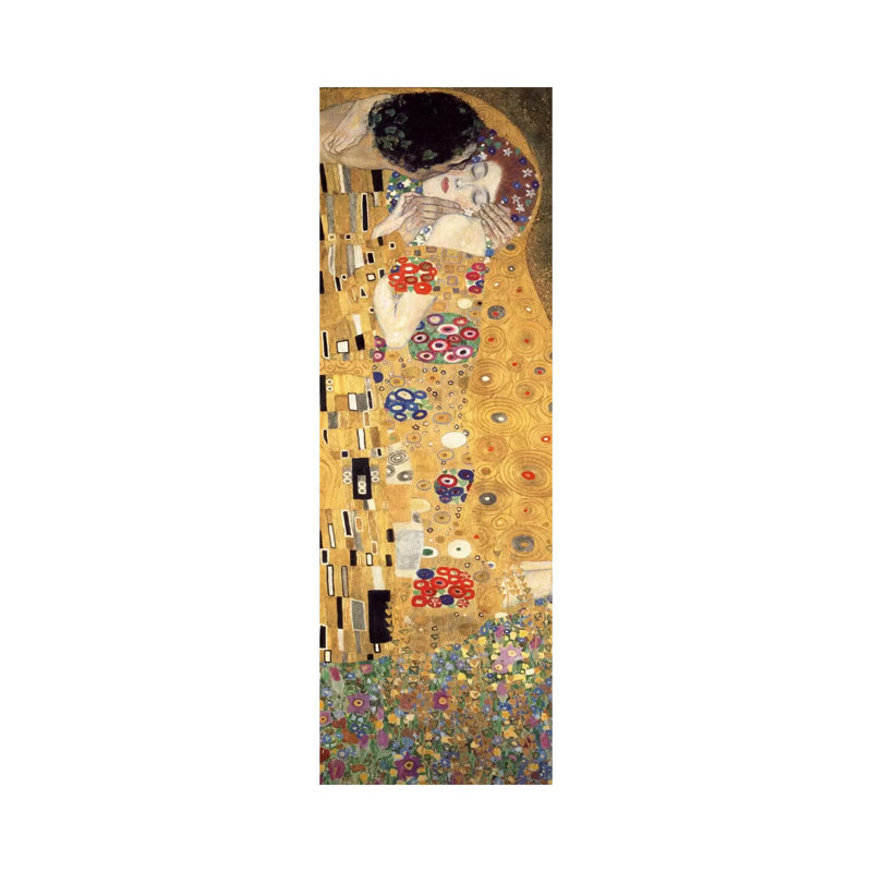 The Kiss, Cropped Vertical by Gustav Klimt - Wrapped Canvas Painting, Wrapped Canvas, 30.48 cm H x 91.44 cm W x 1.91 cm D
