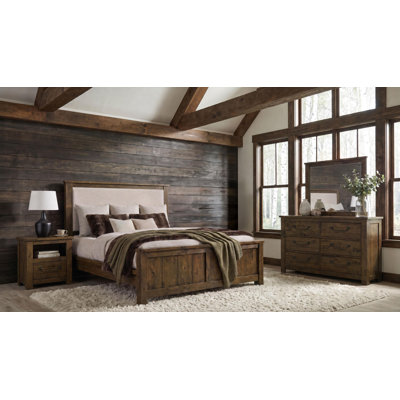 Ensemble de chambre à coucher Danielo 4 pièces, lit California King, brun rustique