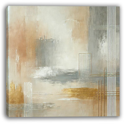 Golden Serenity: art abstrait moderne sur toile