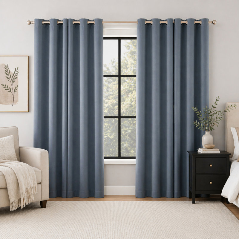 Rideau 100% occultant avec œillets Sheridan, L 40 po x L 84 po, Bleu denim