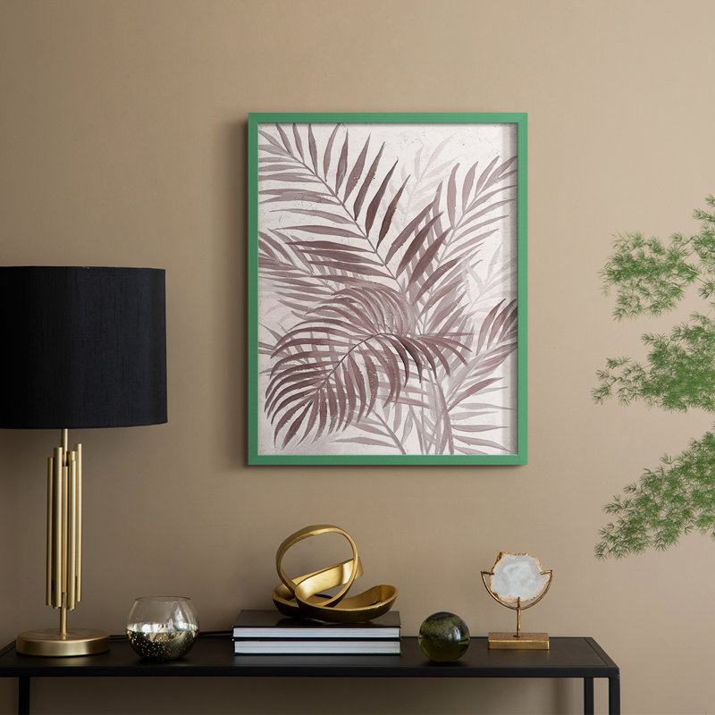 «Inverted Island Palms II», reproduction encadrée - bois massif, H 15 po x l 12 po, Vert