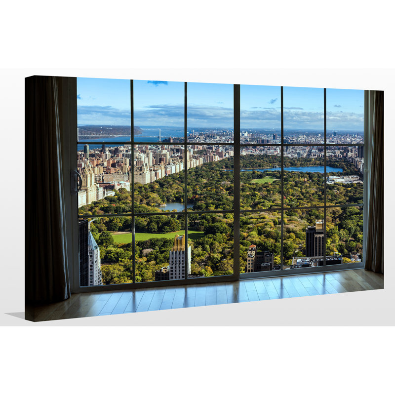 «New York Central Park I Window», reproduction de photo sur toile tendue, H 36 po x l 60 po x P 1,5 po