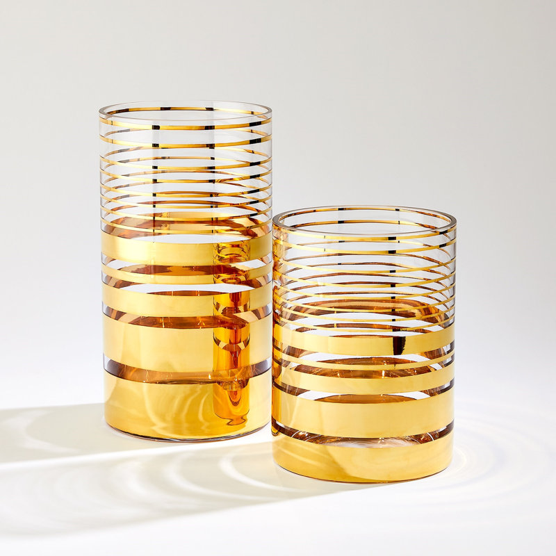 Shimmering Handmade Glass Table Vase, 13" H x 7" W x 7" D