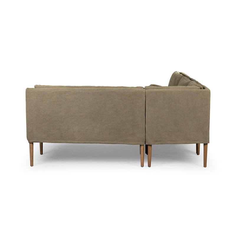 Aurelia Modular 3-Piece Slipcover Sectional, Broadway Olive Linen, 34.5" H x 76" W x 76" D, Symmetrical