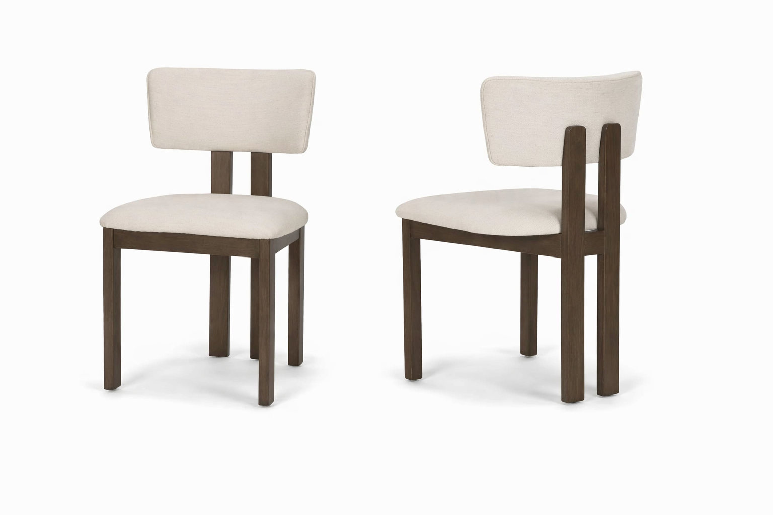 Zira Dining Chair, Cream, Dark Brown