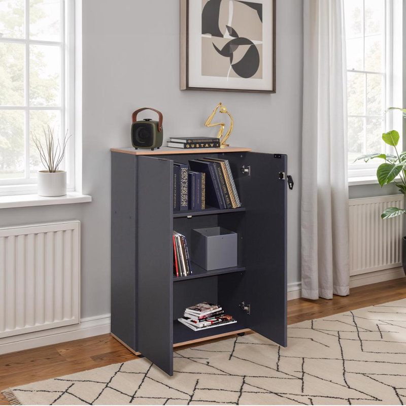 Rio Matt White Office Filing Cabinet - Lockable Storage, Grey