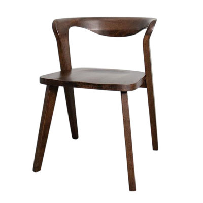Ensemble de 2 chaises d'appoint Rumy, dossier ouvert, bois de noyer brun