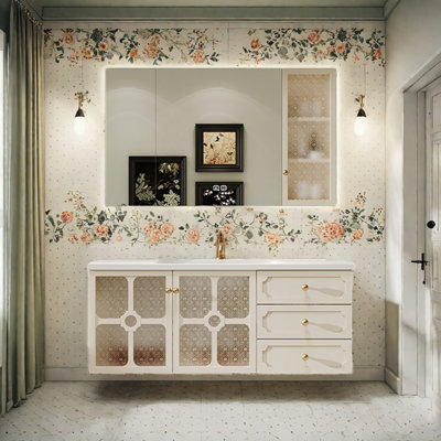 French modern minimalist style bathroom cabinet