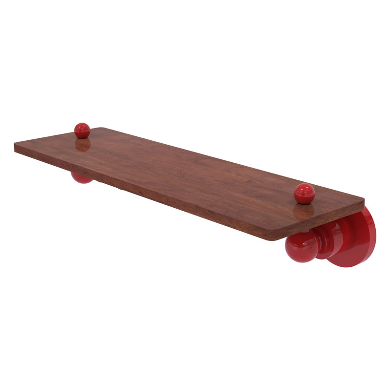 Astor Place Floating Shelf, 2.5" H x 16" W x 5" D, Fire Engine Red
