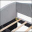 Canapé-lit rembourré de taille simple avec lit gigogne et lattes de bois, parfait pour un espace de couchage supplémentaire et des chambres d'amis-208768056
