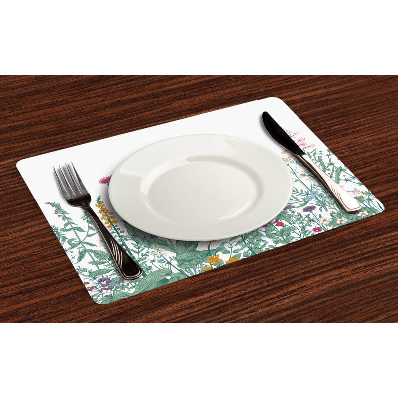 Polyester Floral Rectangle Placemat
