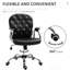 Chaise de bureau en cuir Pu, noire, avec siège réglable et fauteuil de bureau noir à mobilité 360