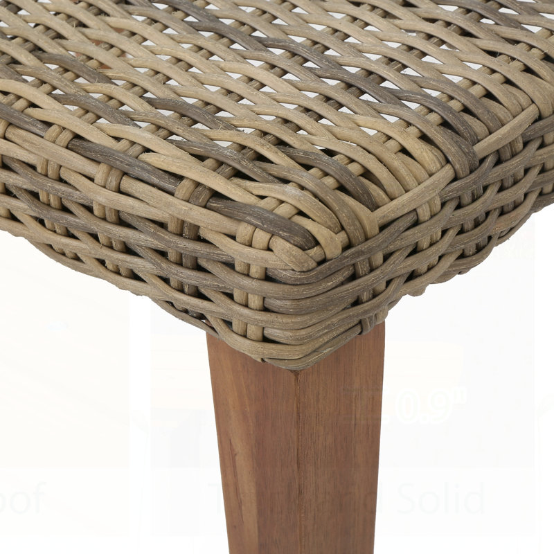 Fauteuil en bois et osier Hampton, Naturel