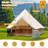 3m Cotton Canvas Bell Tent With Stove Jack, Roomy Yurt For Family Glamping Camping, 4 Season Tent With Zipped Removable Floor-113245231-113245236