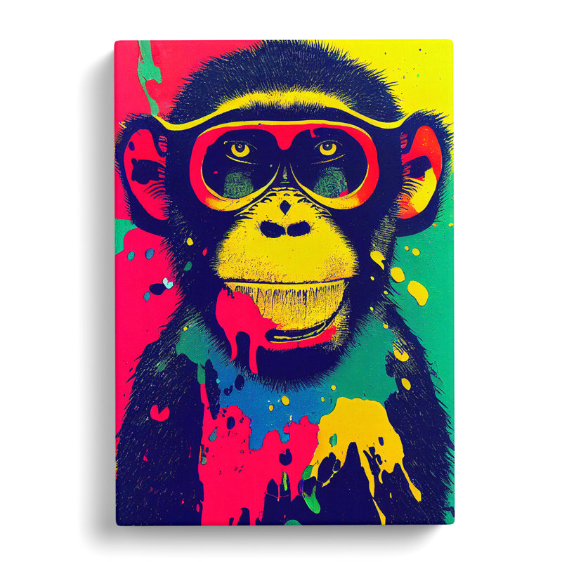 Painted Monkey No.2 Abstract - Wrapped Canvas, 50cm H x 35cm W x 3cm D