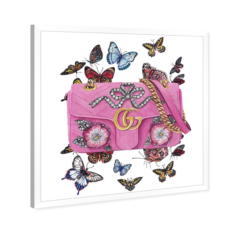 « souvenirs de poupée-sac à papillon », impression, H 14 po x l 14 po x P 0,5 po, Cadre blanc