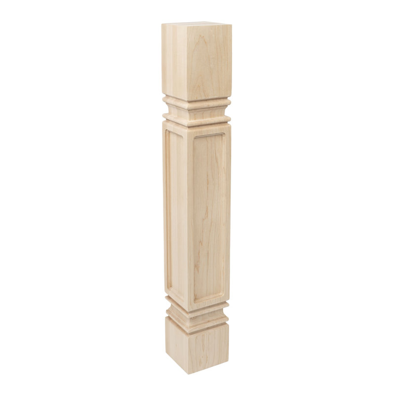 35.25" High Unfinished Hard Maple Mission Island Leg
