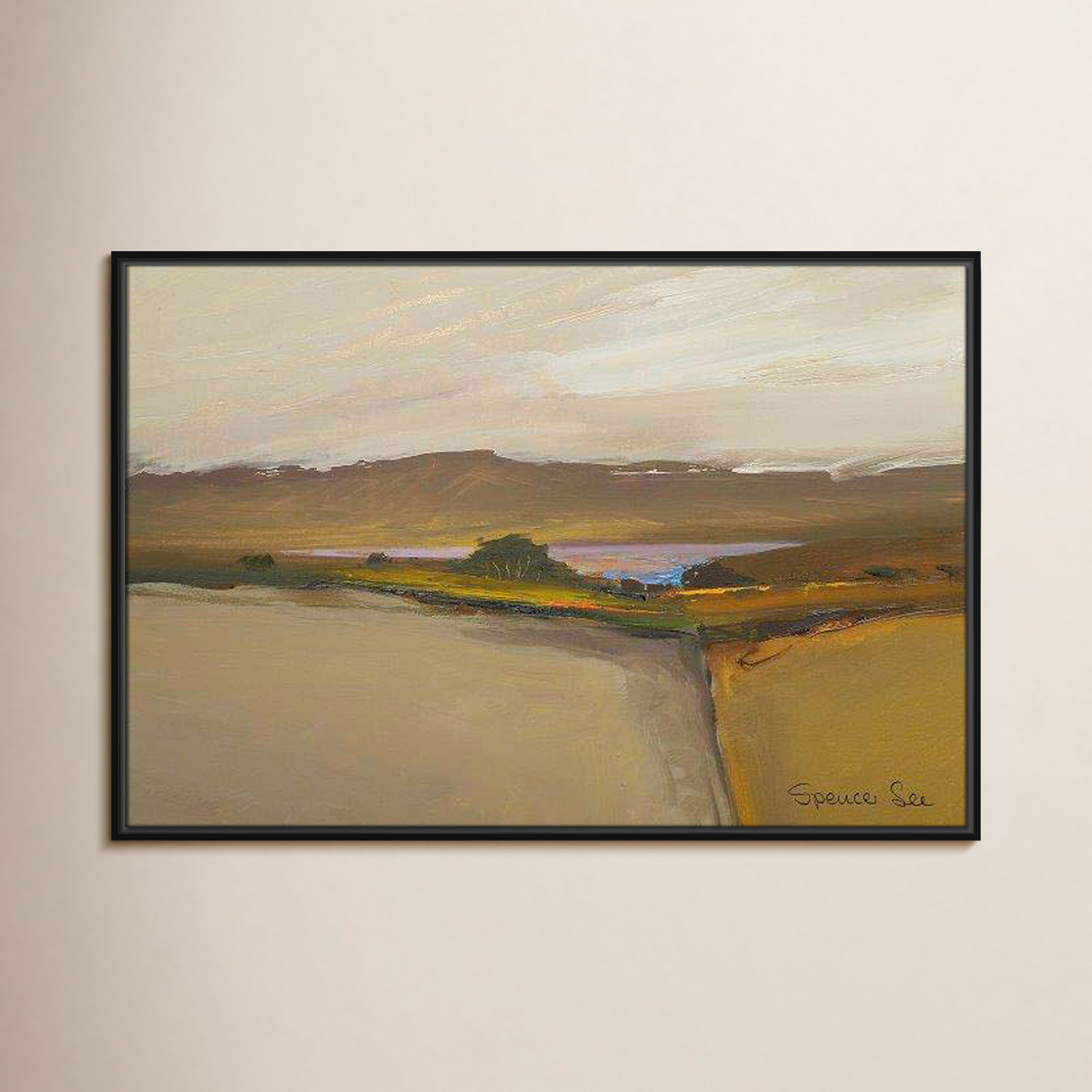 Heaven And Earth IV by Spencer Lee, 25.5'' H x 37.5'' W x 2'' D, Black Framed