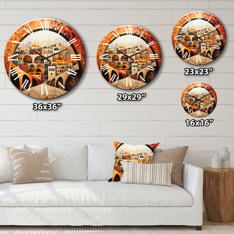 Horloge murale Orange Bridge, Très grand