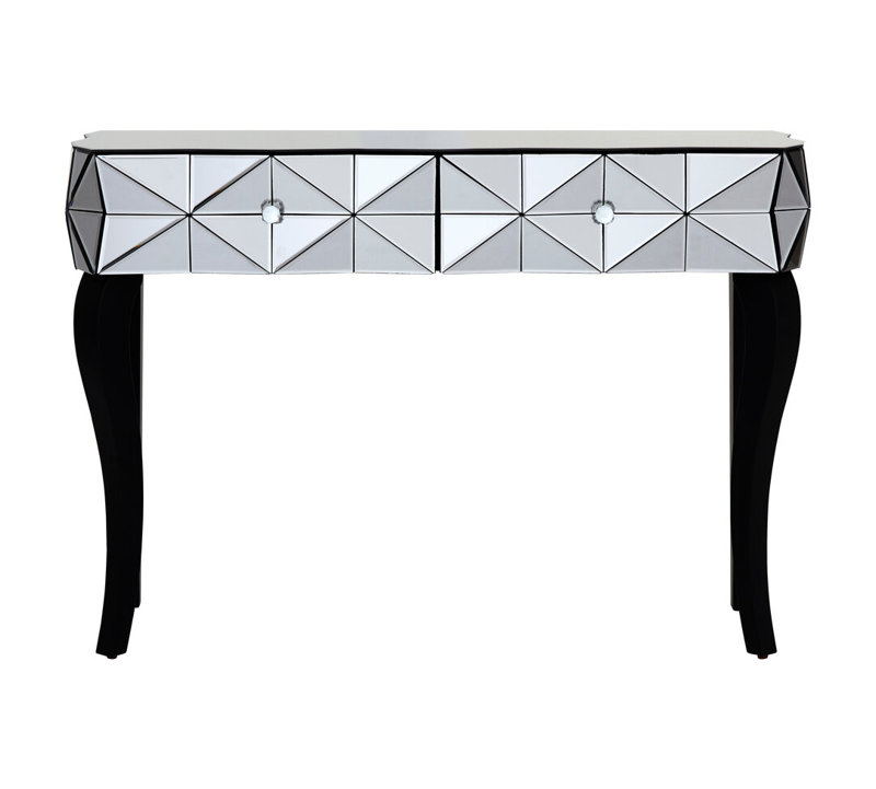 112cm Glass Top Console Table